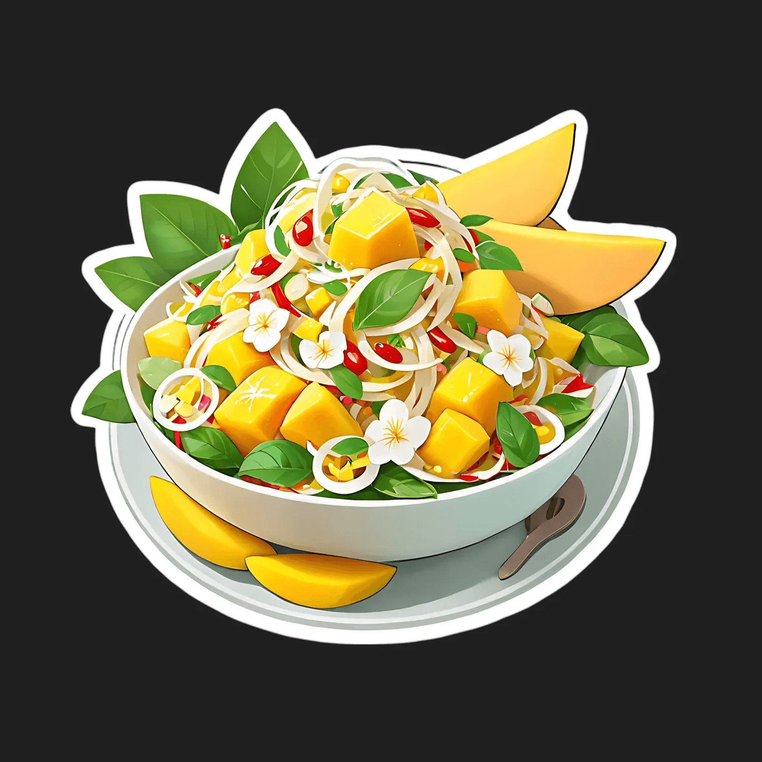Mango Salad Bowl - Sticker - Heat Press Transfer