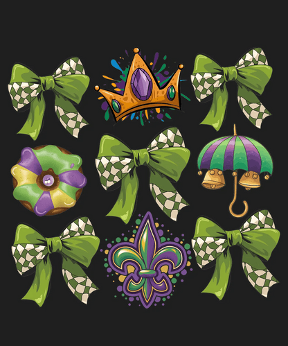 Mardi Gras Accessories - DTF Ready to Press - Heat Press Transfer