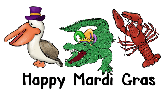 Mardi Gras Animals - DTF Ready to Press - Heat Press Transfer