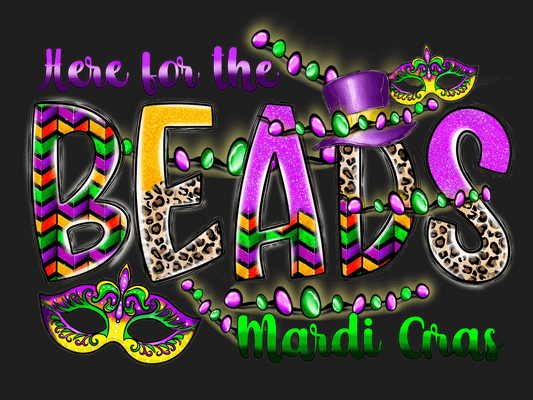 Mardi Gras Beads - DTF Ready to Press - Heat Press Transfer