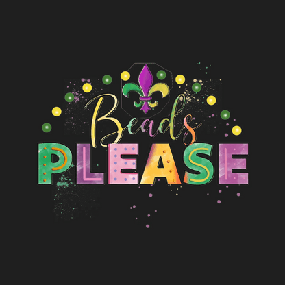 Mardi Gras Beads - DTF Ready to Press - Heat Press Transfer