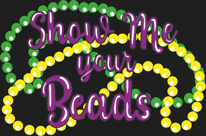 Mardi Gras Beads - DTF Ready to Press - Heat Press Transfer