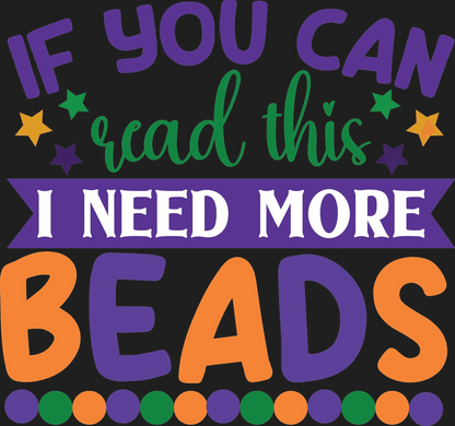 Mardi Gras Beads - DTF Ready to Press - Heat Press Transfer