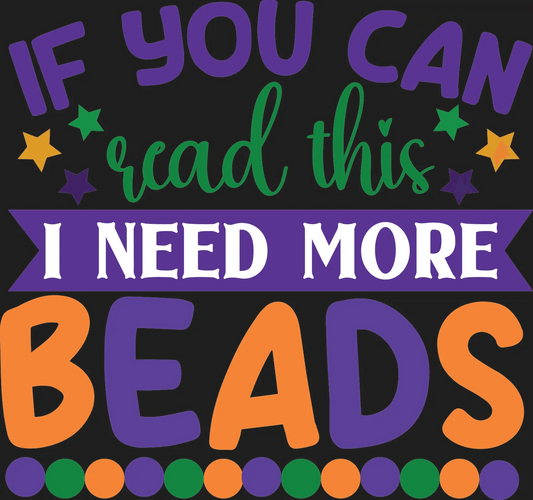 Mardi Gras Beads - DTF Ready to Press - Heat Press Transfer