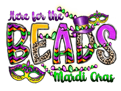 Mardi Gras Beads - DTF Ready to Press - Heat Press Transfer