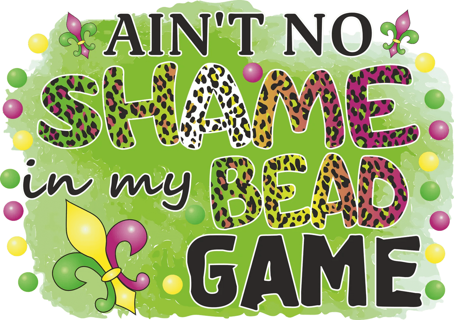 Mardi Gras Beads - DTF Ready to Press - Heat Press Transfer