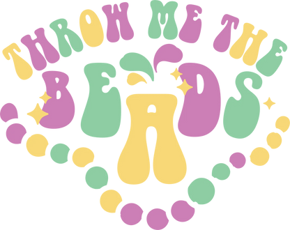 Mardi Gras Beads - DTF Ready to Press - Heat Press Transfer