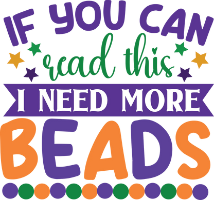 Mardi Gras Beads - DTF Ready to Press - Heat Press Transfer
