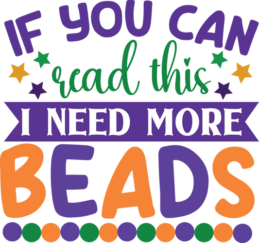 Mardi Gras Beads - DTF Ready to Press - Heat Press Transfer