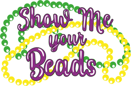 Mardi Gras Beads - DTF Ready to Press - Heat Press Transfer