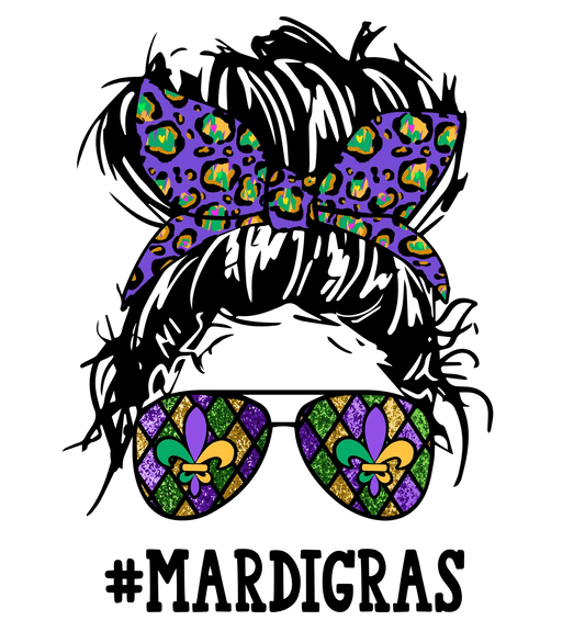 Mardi Gras Bowtie - DTF Ready to Press - Heat Press Transfer