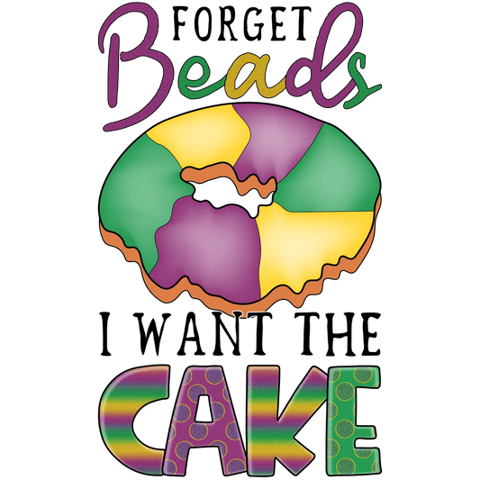 Mardi Gras Cake - DTF Ready to Press - Heat Press Transfer