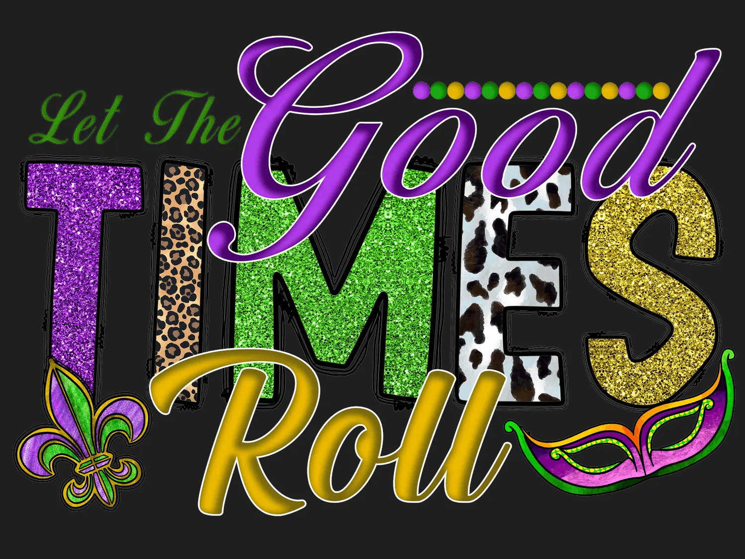 Mardi Gras Celebration - DTF Ready to Press - Heat Press Transfer