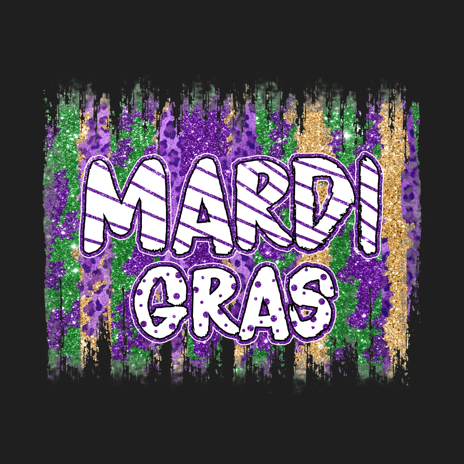 Mardi Gras Celebration - DTF Ready to Press - Heat Press Transfer