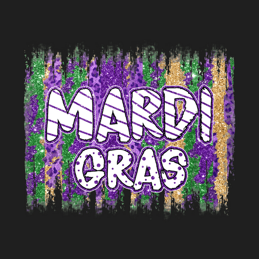 Mardi Gras Celebration - DTF Ready to Press - Heat Press Transfer