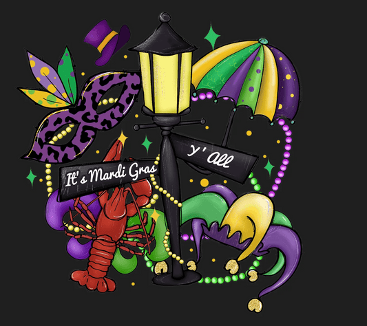 Mardi Gras Celebration - DTF Ready to Press - Heat Press Transfer