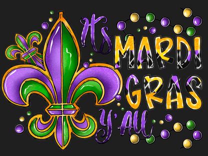 Mardi Gras Celebration - DTF Ready to Press - Heat Press Transfer