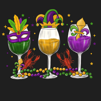 Mardi Gras Celebration - DTF Ready to Press - Heat Press Transfer