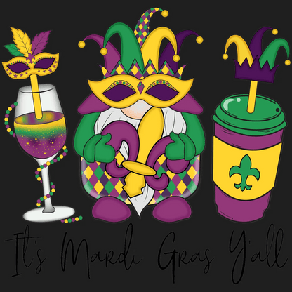 Mardi Gras Celebration - DTF Ready to Press - Heat Press Transfer