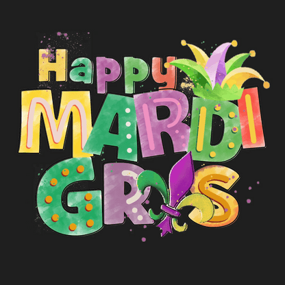 Mardi Gras Celebration - DTF Ready to Press - Heat Press Transfer
