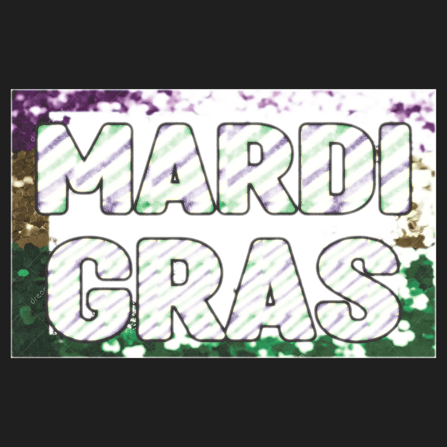 Mardi Gras Celebration - DTF Ready to Press - Heat Press Transfer