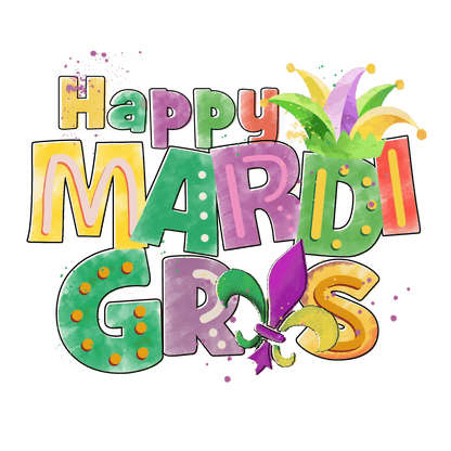 Mardi Gras Celebration - DTF Ready to Press - Heat Press Transfer