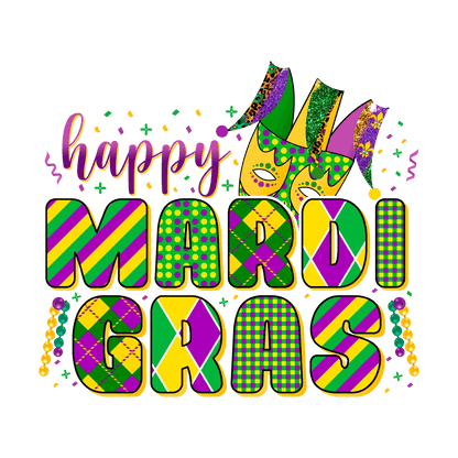 Mardi Gras Celebration - DTF Ready to Press - Heat Press Transfer