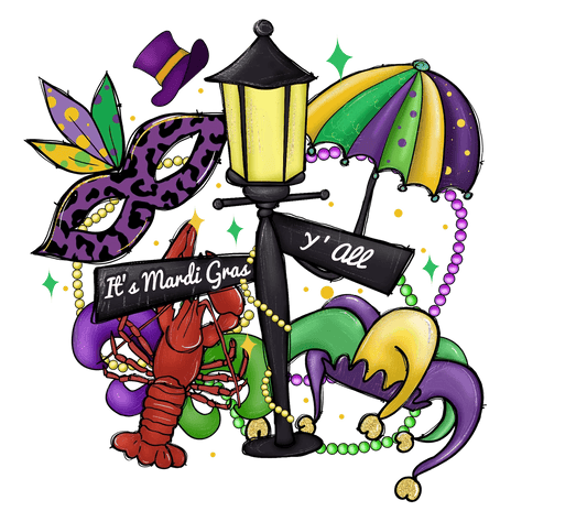 Mardi Gras Celebration - DTF Ready to Press - Heat Press Transfer
