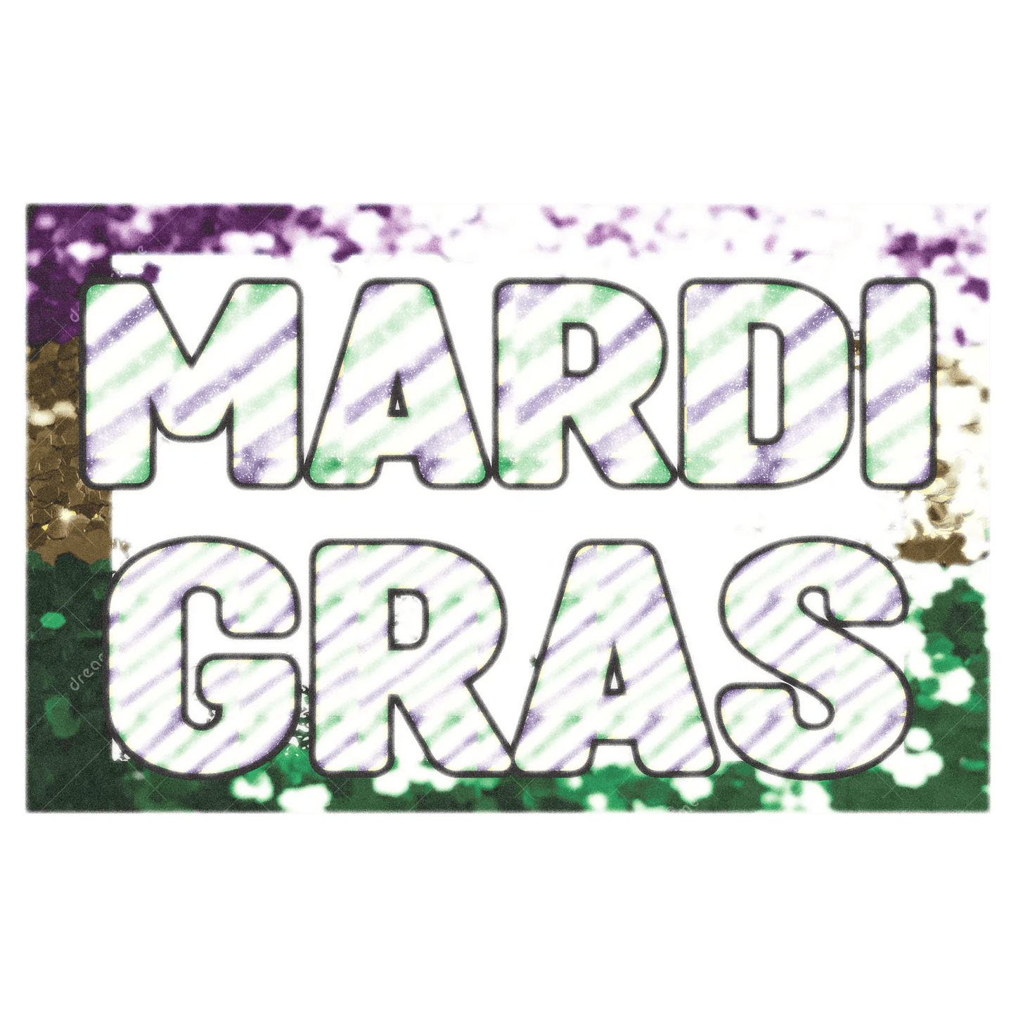 Mardi Gras Celebration - DTF Ready to Press - Heat Press Transfer