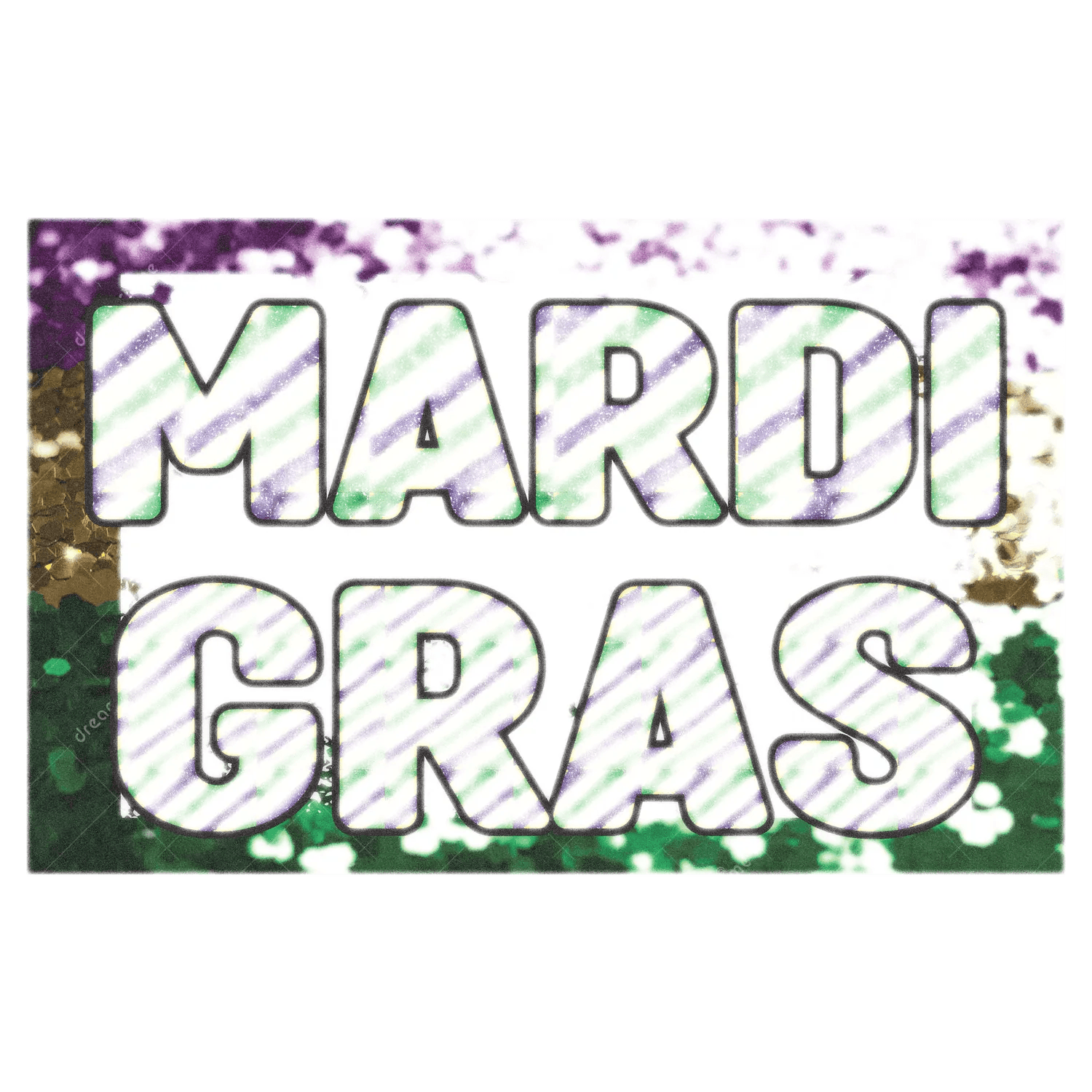 Mardi Gras Celebration - DTF Ready to Press - Heat Press Transfer