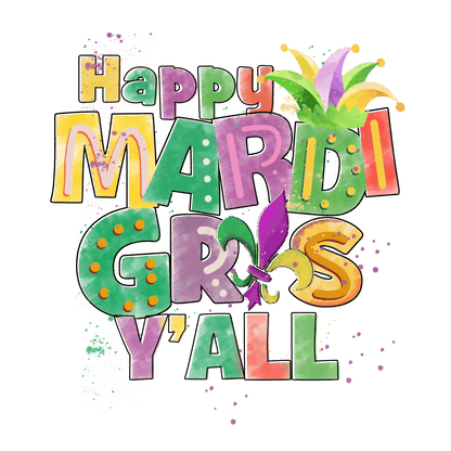 Mardi Gras Celebration - DTF Ready to Press - Heat Press Transfer