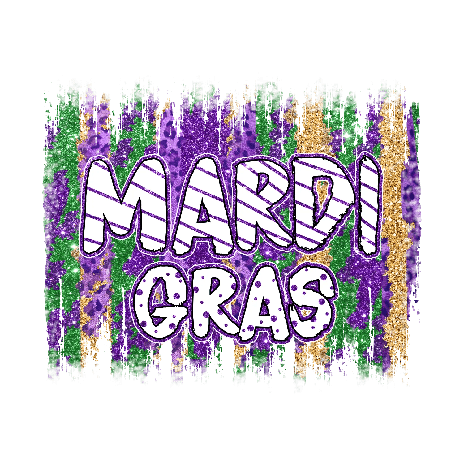 Mardi Gras Celebration - DTF Ready to Press - Heat Press Transfer
