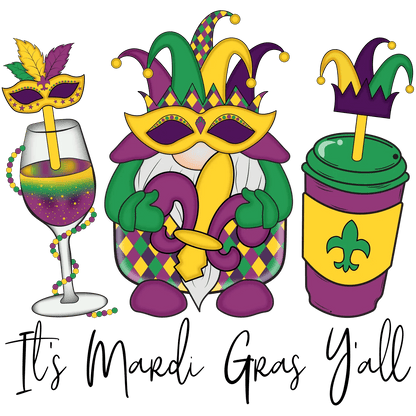 Mardi Gras Celebration - DTF Ready to Press - Heat Press Transfer