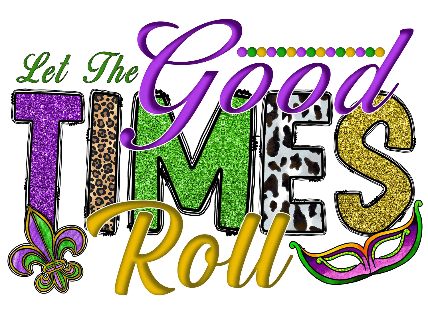 Mardi Gras Celebration - DTF Ready to Press - Heat Press Transfer