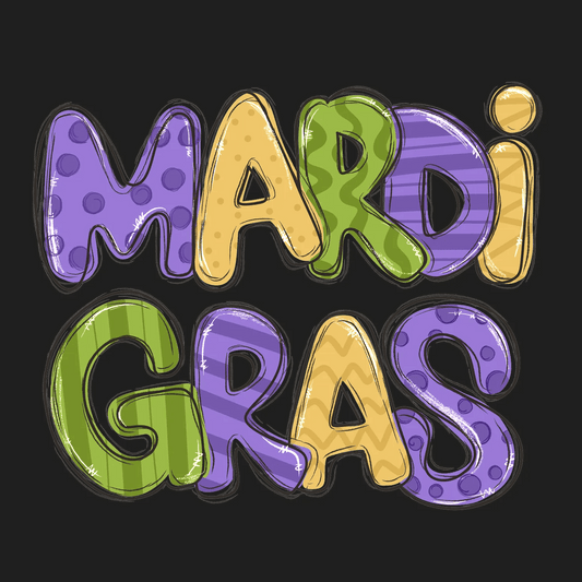 Mardi Gras Colors - DTF Ready to Press - Heat Press Transfer