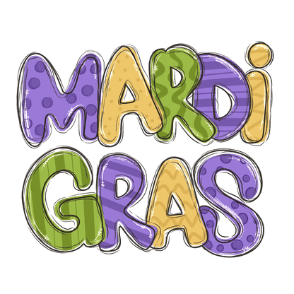 Mardi Gras Colors - DTF Ready to Press - Heat Press Transfer