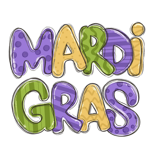 Mardi Gras Colors - DTF Ready to Press - Heat Press Transfer