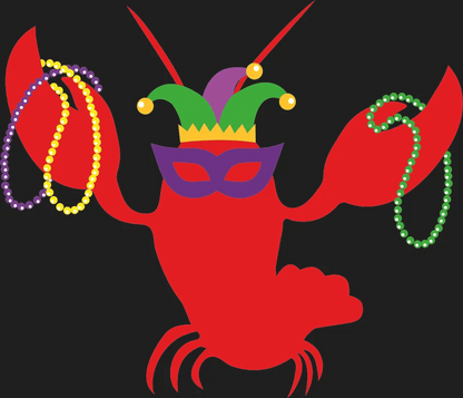 Mardi Gras Crawfish - DTF Ready to Press - Heat Press Transfer