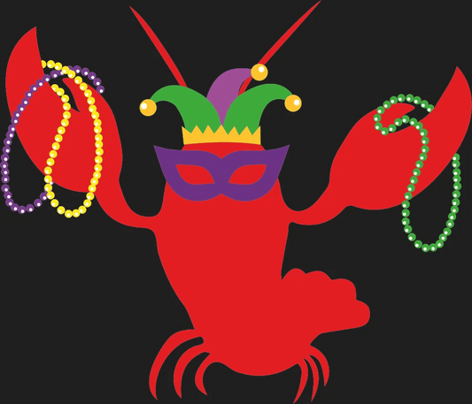 Mardi Gras Crawfish - DTF Ready to Press - Heat Press Transfer