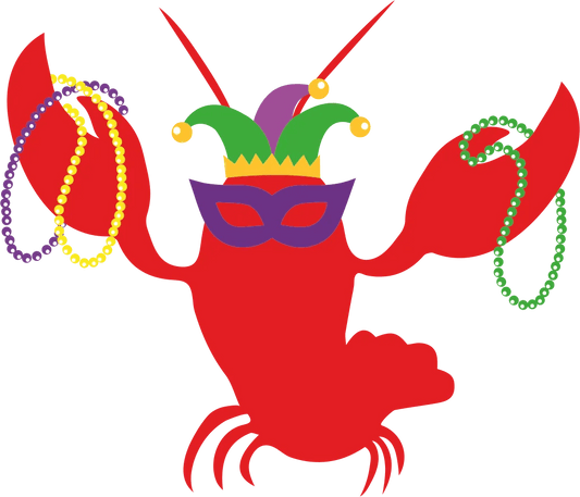 Mardi Gras Crawfish - DTF Ready to Press - Heat Press Transfer