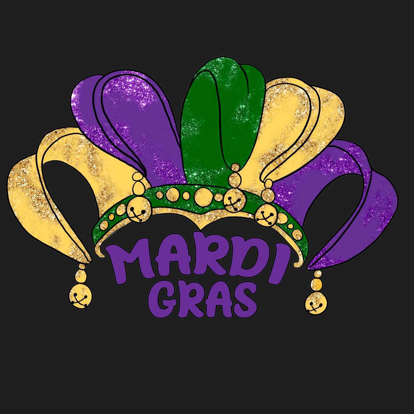 Mardi Gras Crown - DTF Ready to Press - Heat Press Transfer