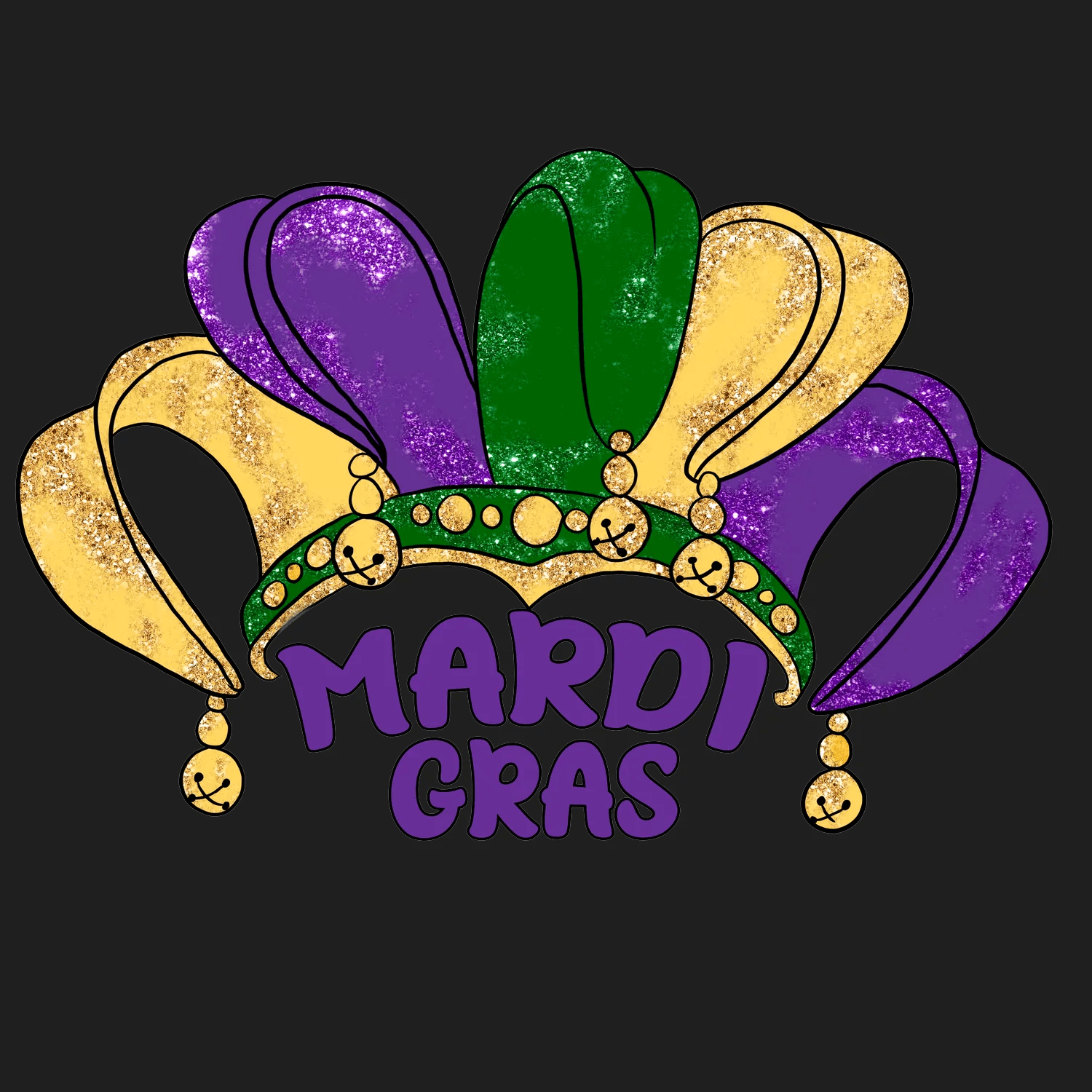 Mardi Gras Crown - DTF Ready to Press - Heat Press Transfer