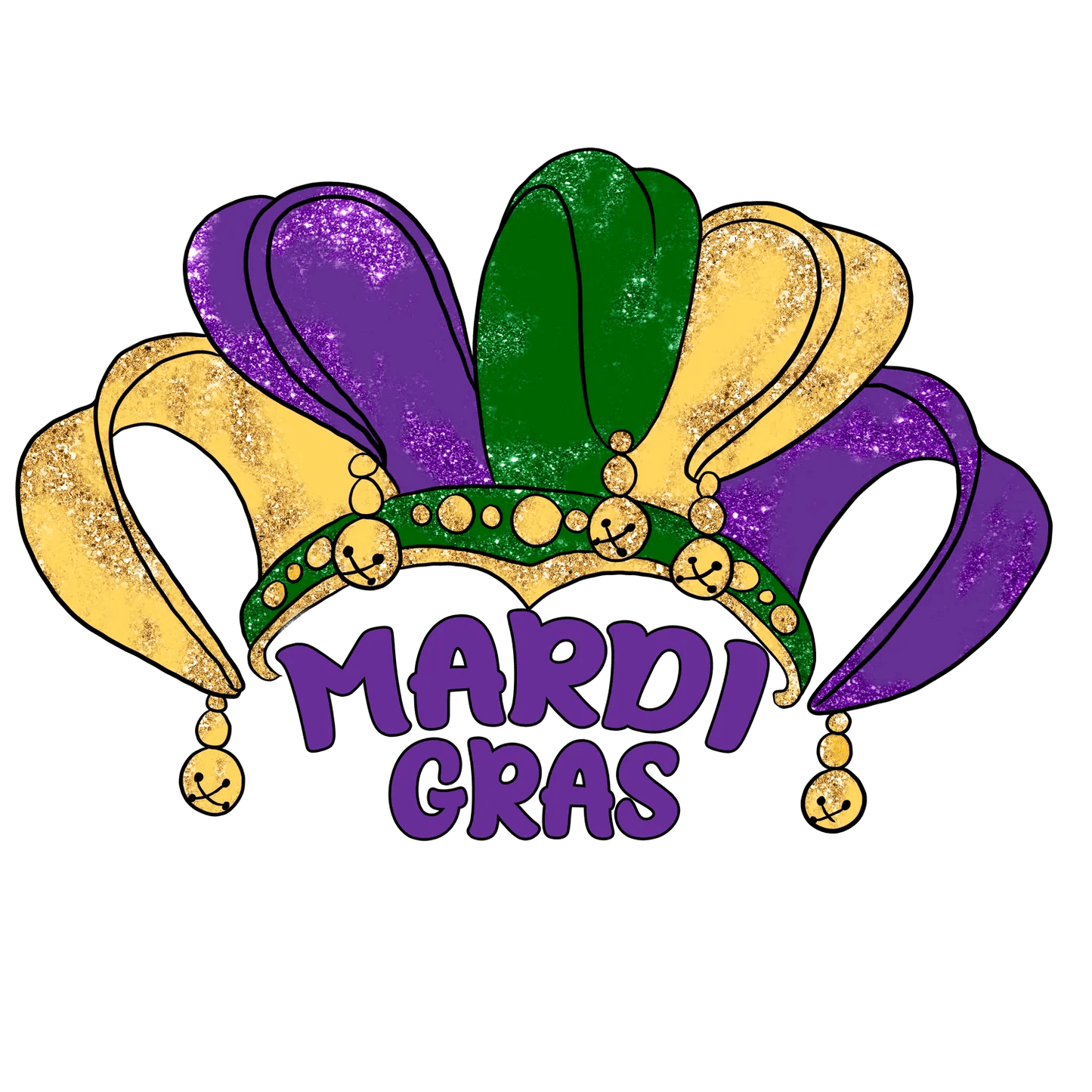 Mardi Gras Crown - DTF Ready to Press - Heat Press Transfer