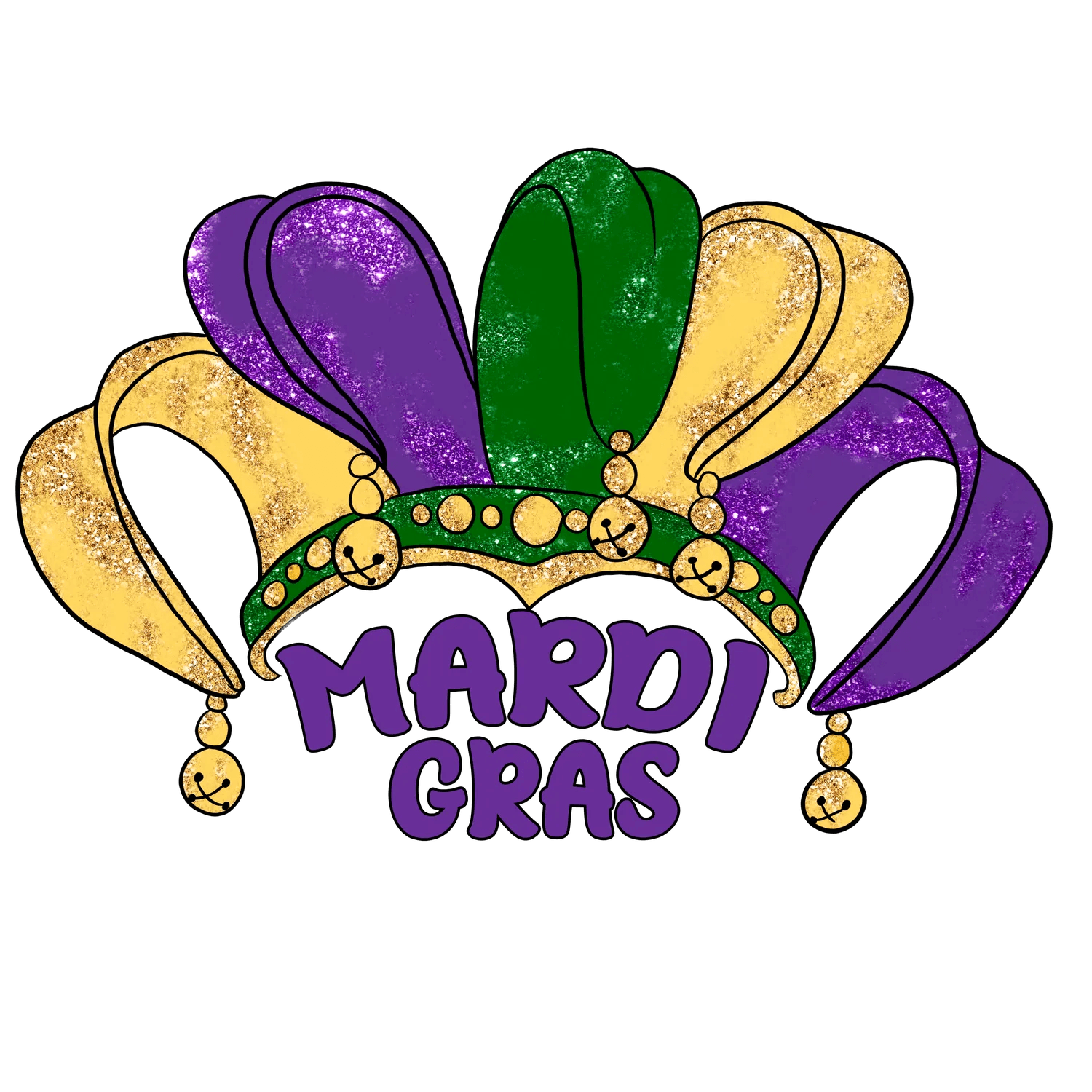 Mardi Gras Crown - DTF Ready to Press - Heat Press Transfer