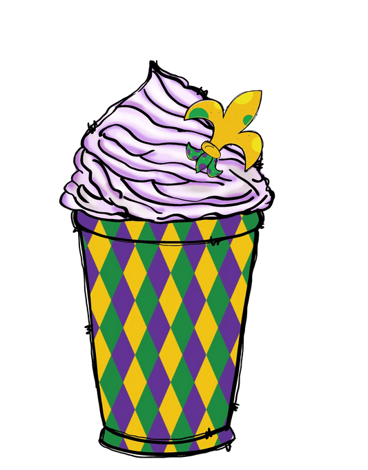 Mardi Gras Cupcake - DTF Ready to Press - Heat Press Transfer