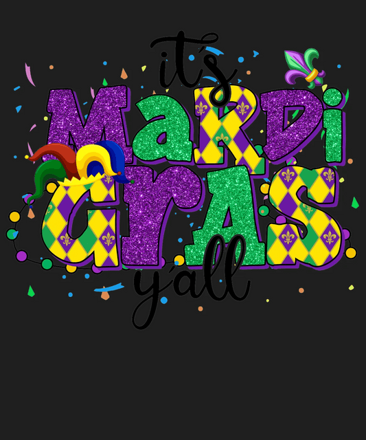 Mardi Gras Festivities - DTF Ready to Press - Heat Press Transfer