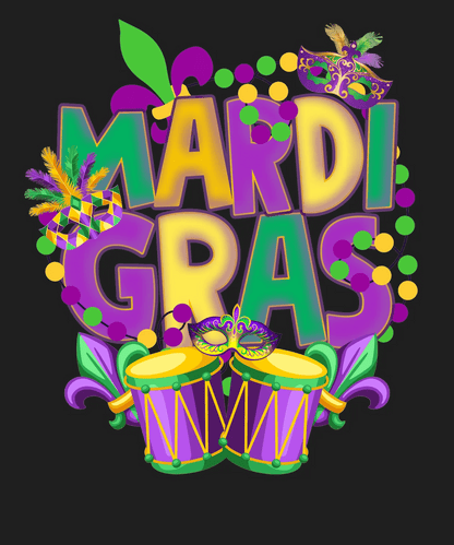 Mardi Gras Festivities - DTF Ready to Press - Heat Press Transfer