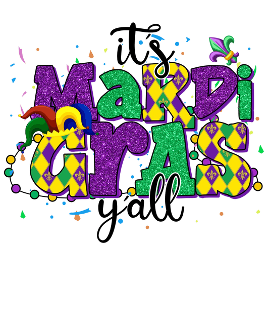 Mardi Gras Festivities - DTF Ready to Press - Heat Press Transfer