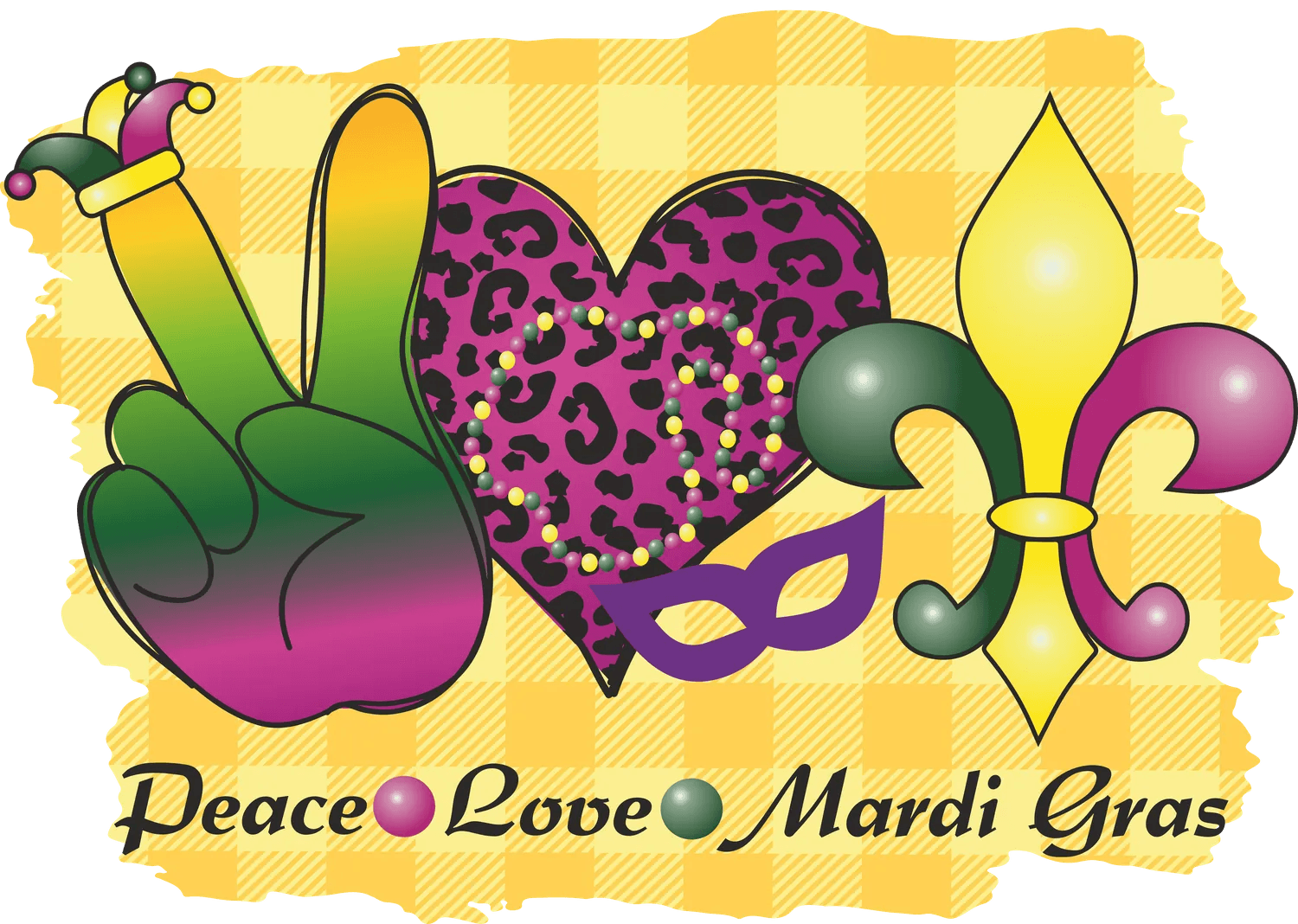 Mardi Gras Festivities - DTF Ready to Press - Heat Press Transfer