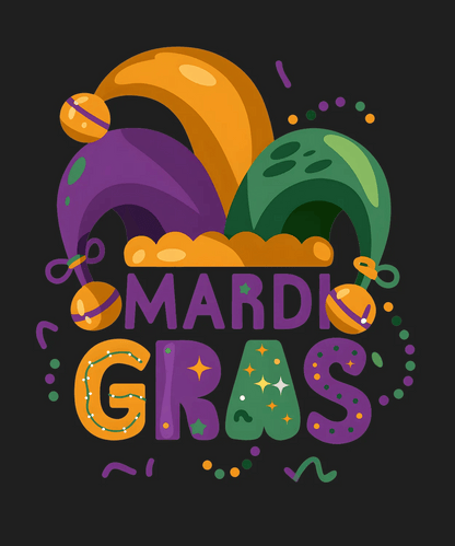 Mardi Gras Festivity - DTF Ready to Press - Heat Press Transfer